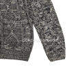 Masculino Cable Knit Xale Gola Bolso Cardigã